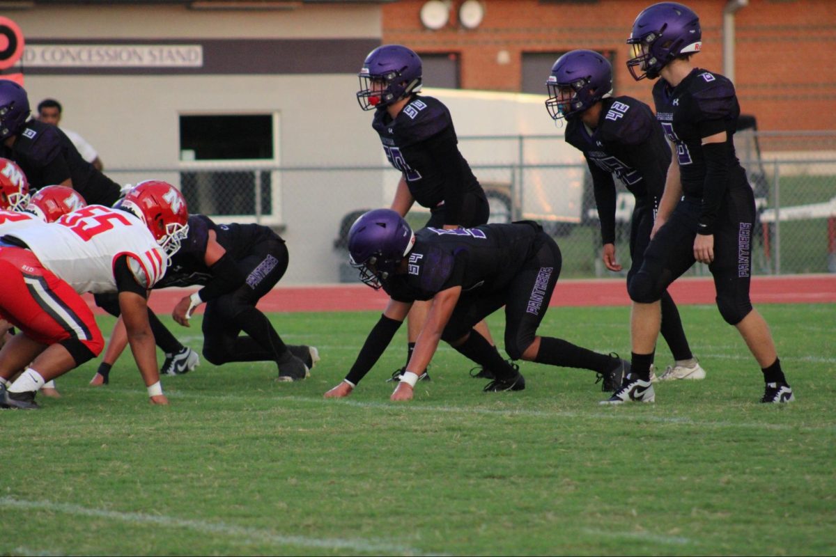 Zayne Kimpland takes his stance ready to defend the Panthers end zone.