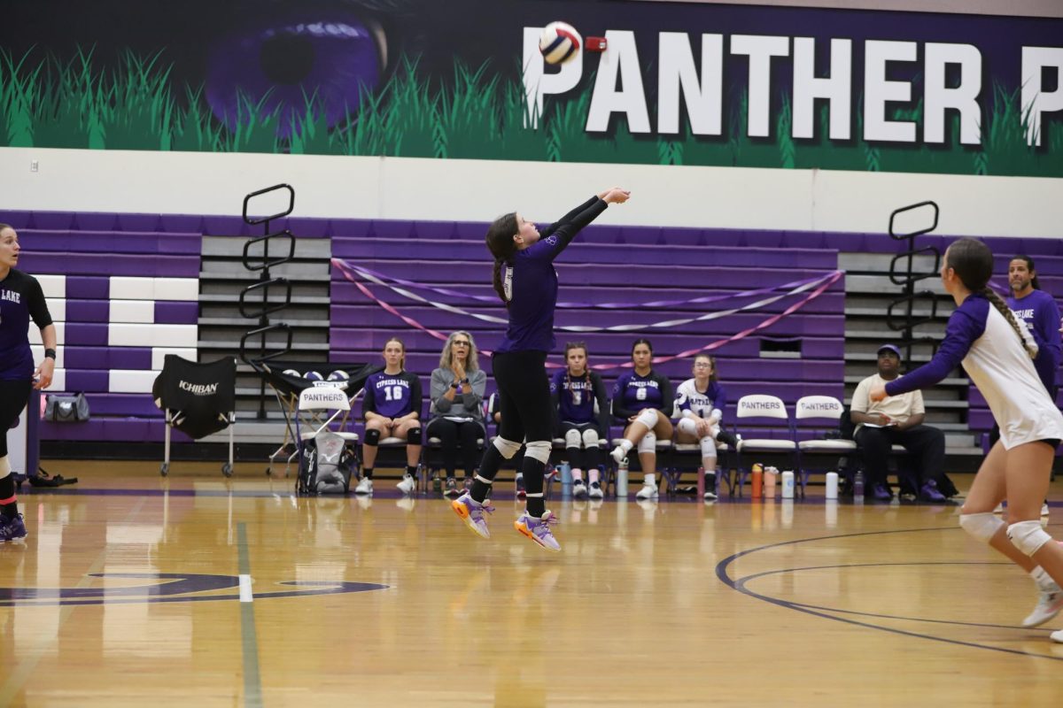 The Lady panthers set their offense after receiving the ball