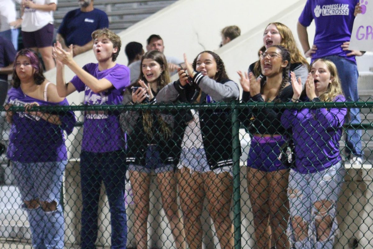  A dwindling student section during the fourth quarter of the Cypress win over Fort Myers. Photo courtesy of R. Atkinson

